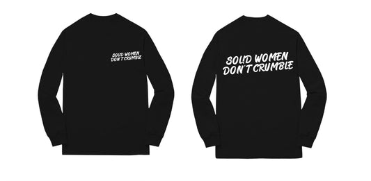 Black Solid Women Dont Crumble Long Sleeve MINI Font