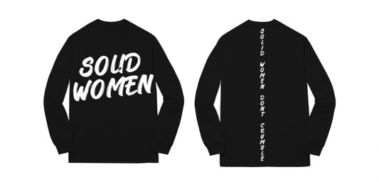 Black Solid Women Dont Crumble Long Sleeve XL Font