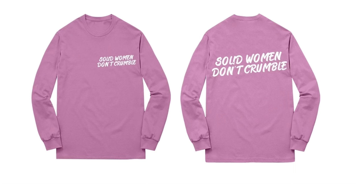 Pink Solid Women Dont Crumble Long Sleeve MINI Font