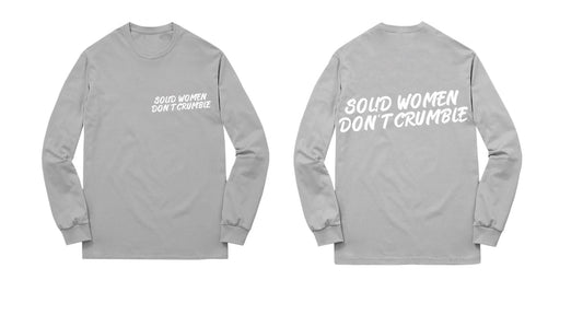 Gray Solid Women Dont Crumble Long Sleeve Mini Font