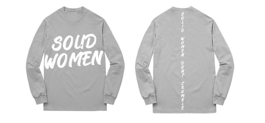 Gray Solid Women Dont Crumble Long Sleeve XL Font