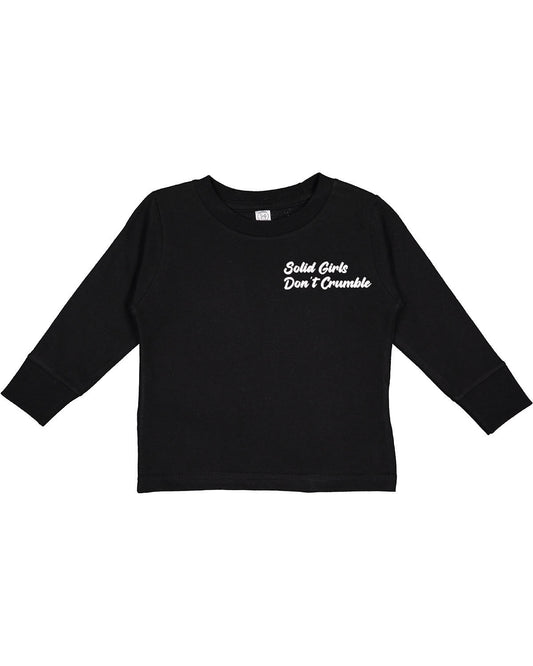 Black Toddler/Youth Long Sleeve "SWDC" Mini Font