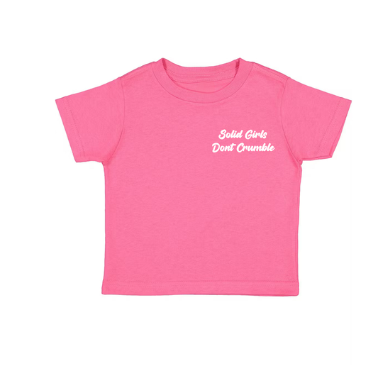 Pink Toddler/Youth Short Sleeve "SWDC" Mini Font