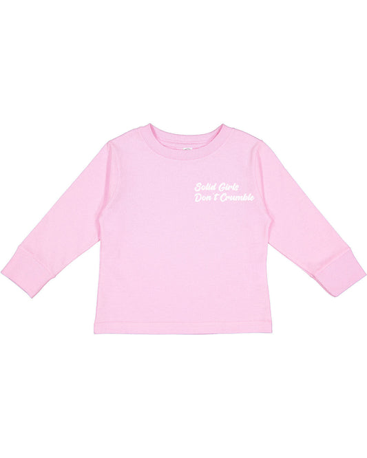 Pink Toddler/Youth Long Sleeve "SWDC" Mini Font